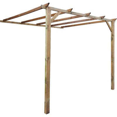 PERGOLA A MURO LEGNO EURO DOMUS - PINO IMPREGNATO MT 2,8X3 H.MT 2,3