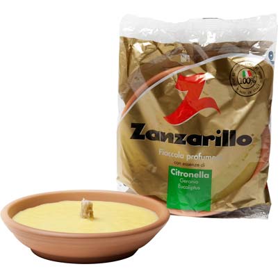 FIACCOLA TERRACOTTA ZANZARILLO - CITRONELLA CM 15 H.MM 35- 25 pezzi