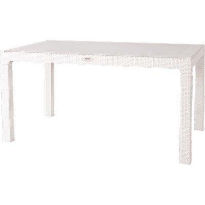 TAVOLO RATTAN KRETA DOMUS  PP BIANCO CM 120X70 H.CM 78