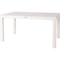TAVOLO RATTAN KRETA DOMUS  PP BIANCO CM 120X70 H.CM 78