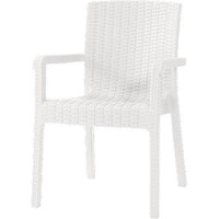 SEDIA RATTAN KRETA + BRACCIOLI DOMUS  PP BIANCO CM 58X75 H.CM 85