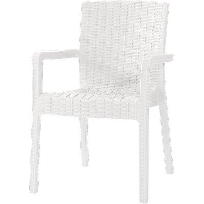 SEDIA RATTAN KRETA + BRACCIOLI DOMUS  PP BIANCO CM 58X75 H.CM 85