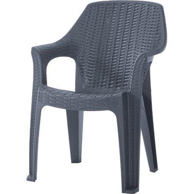 SEDIA RATTAN THERA + BRACCIOLI DOMUS  PP ANTRACITE CM 58X75 H.CM 85