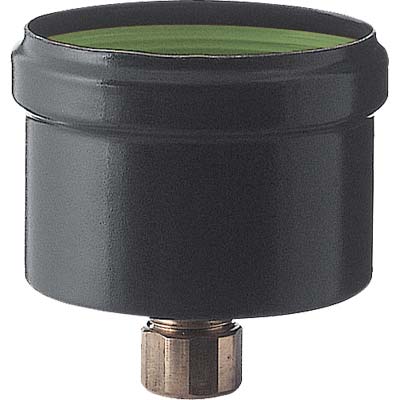 TAPPO + SCARICO CONDENSA PELLET NERO OPACO SAVE  CM  8 + MANICOTTO OTTONE
