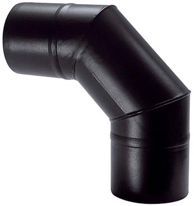 GOMITO PELLET 90  ° NERO OPACO SAVE  CM  8