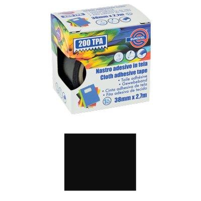 NASTRO ADESIVO TELATO 200 TPA EUROCEL - NERO MM 38 ML 2,7- 4 pezzi