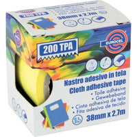 NASTRO ADESIVO TELATO 200 TPA EUROCEL - GIALLO MM 38 ML 2,7- 4 pezzi