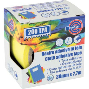 NASTRO ADESIVO TELATO 200 TPA EUROCEL - GIALLO MM 38 ML 2,7- 4 pezzi