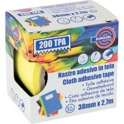 NASTRO ADESIVO TELATO 200 TPA EUROCEL - GIALLO MM 38 ML 2,7- 4 pezzi