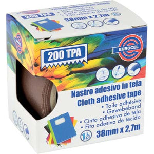 NASTRO ADESIVO TELATO 200 TPA EUROCEL - MARRONE MM 38 ML 2,7- 4 pezzi