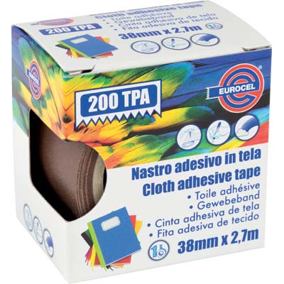 NASTRO ADESIVO TELATO 200 TPA EUROCEL - MARRONE MM 38 ML 2,7- 4 pezzi