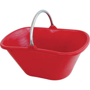 CESTA RACCOLTA OVALE MANICO FISSO STEFANPLAST - PPL/ACCIAIO ROSSO LT 25- 10 pezzi
