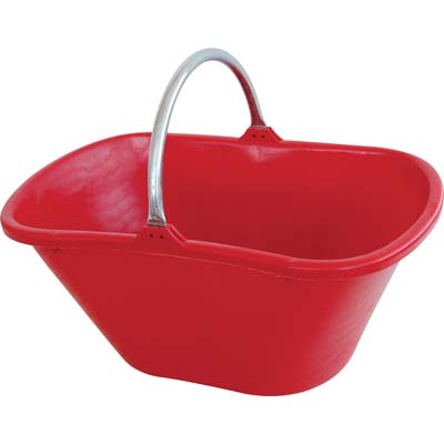 CESTA RACCOLTA OVALE MANICO FISSO STEFANPLAST - PPL/ACCIAIO ROSSO LT 25- 10 pezzi