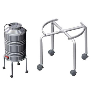 PIEDISTALLO + RUOTE X FUSTINO SERBATOIO  ACCIAIO VERN D.CM 38 H.CM 36