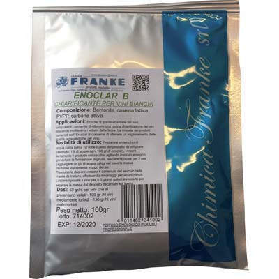 CHIARIFICANTE ENOLOGICO ENOCLAR B FRANKE - VINO BIANCO GR 100- 5 pezzi