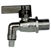 RUBINETTO A SFERA OTTONE + BECCUCCIO STARS - NICHELATO 1/2M- 2 pezzi