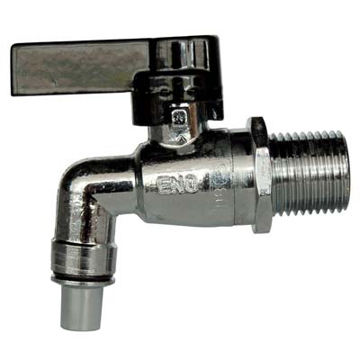 RUBINETTO A SFERA OTTONE + BECCUCCIO STARS - NICHELATO 3/4M- 2 pezzi