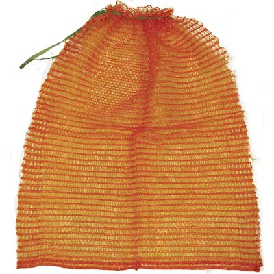 SACCO RASCHEL A RETE - PP ARANCIO/ROSSO CM 40X60 PORTATA KG 10-20- 100 pezzi