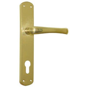 MANIGLIA RIO PLACCA FORO SAGOMATO - OTTONE LUCIDO Q8 I.MM 90 CF=PZ 2- 2 confezioni