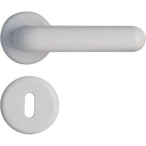 MANIGLIA KING ROSETTA FORO PATENT - RESINA BIANCA Q8 CF=PZ 2- 2 confezioni