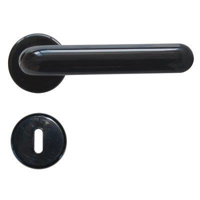 MANIGLIA KING ROSETTA FORO PATENT - RESINA NERA Q8 CF=PZ 2- 2 confezioni