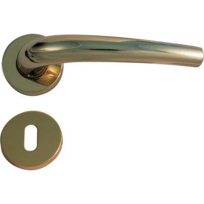 MANIGLIA TORINO OTTONE ROSETTA FORO PATENT - ZAMA OTTONE LUCIDO Q8 CF=PZ 2- 1 confezioni
