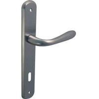 MANIGLIA GOCCIA CROMO PLACCA FORO PATENT - ZAMA CROMO SATINATA Q8 I.MM 90 CF=PZ 2- 1 confezioni