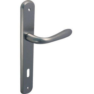 MANIGLIA GOCCIA CROMO PLACCA FORO PATENT - ZAMA CROMO SATINATA Q8 I.MM 90 CF=PZ 2- 1 confezioni