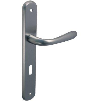 MANIGLIA GOCCIA CROMO PLACCA FORO PATENT - ZAMA CROMO SATINATA Q8 I.MM 70 CF=PZ 2- 1 confezioni