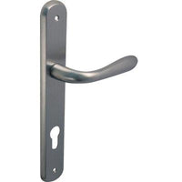 MANIGLIA GOCCIA CROMO PLACCA FORO SAGOMATO - ZAMA CROMO SATINATA Q8 I.MM 90 CF=PZ 2- 1 confezioni