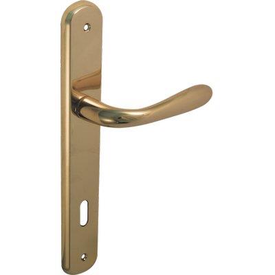 MANIGLIA GOCCIA OTTONE PLACCA FORO PATENT - ZAMA OTTONE LUCIDO Q8 I.MM 90 CF=PZ 2- 1 confezioni