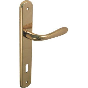 MANIGLIA GOCCIA OTTONE PLACCA FORO PATENT - ZAMA OTTONE LUCIDO Q8 I.MM 90 CF=PZ 2- 1 confezioni