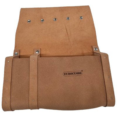BORSA CARPENTIERE 2 TASCHE + DIVISORI LEGNO  CROSTA BOVINA CM 28X35X7