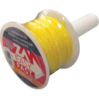 FILO EDILIZIA GIALLO FLUO + RIAVVOLGITORE - PPL MT 100- 5 pezzi