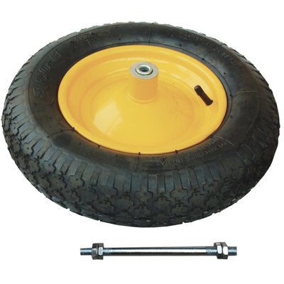 RUOTA PNEUMATICA X CARRIOLA EURO HAND - 3.50X8 DISCO METALLO ASSE MM 12X210 +PFU- 1 kit