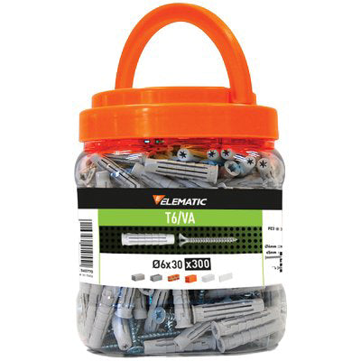 TASSELLO NYLON T6/VA VITE TSP PROMOPACK ELEMATIC - MM 6X30 CF=PZ 300- 1 confezioni