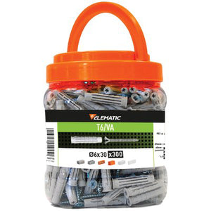 TASSELLO NYLON T6/VA VITE TSP PROMOPACK ELEMATIC - MM 6X30 CF=PZ 300- 1 confezioni