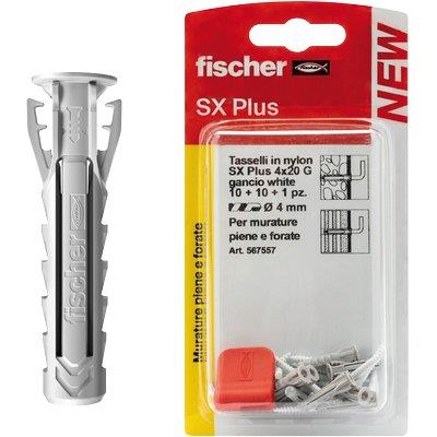 TASSELLO NYLON SX PLUS G K SELF FISCHER - GANCIO QUADRO OTTONATO SX 4X20 GK CF=PZ 10- 10 confezioni