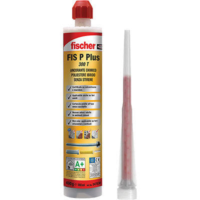 ANCORANTE CHIMICO FIS P PLUS 300 T FISCHER - POLIESTERE IBRIDO ML 300- 12 pezzi
