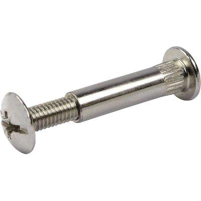 VITE GIUNZIONE MOBILI CANNOCCHIALE ACCIAIO - NICHELATO MM 8 VITE M 6 MM 38/52- 250 pezzi