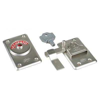 CATENACCIO LIBERO OCCUPATO A LEVA - ACCIAIO NICHELATO + CHIAVE MM 48X80- 6 pezzi