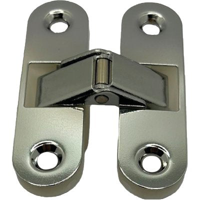 CERNIERE OVALI INVISIBILI - CROMO LUCIDO +NYLON BIANCO MM.89X25- 5 pezzi