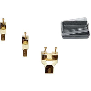 GANCIO QUADRO A X SINGOLO PRONTY - FERRO OTTONATO CF=PZ 6 n°0- 12 confezioni