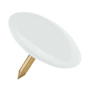 PUNTINA DISEGNO - OTTONATA TESTA PLASTICA BIANCO CF=PZ 70- 15 confezioni