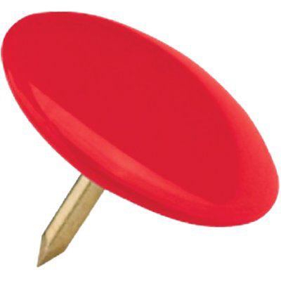 PUNTINA DISEGNO - OTTONATA TESTA PLASTICA ROSSO CF=PZ 70- 15 confezioni