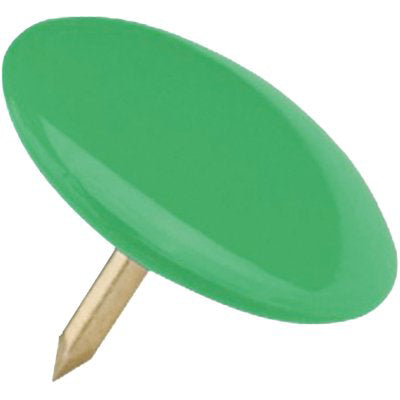 PUNTINA DISEGNO - OTTONATA TESTA PLASTICA VERDE CF=PZ 70- 15 confezioni