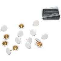 PUNTINA DISEGNO PRONTY - OTTONATA TESTA PLASTICA BIANCO CF=PZ 40- 12 confezioni