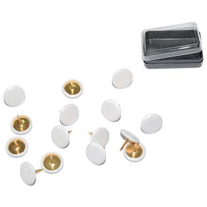 PUNTINA DISEGNO PRONTY - OTTONATA TESTA PLASTICA BIANCO CF=PZ 40- 12 confezioni