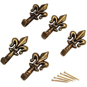 GANCIO QUADRO GIGLIO PRONTY - FERRO BRONZO MM 33 CF=PZ 5- 12 confezioni