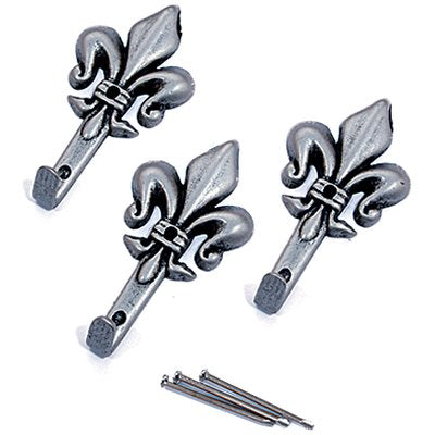 GANCIO QUADRO GIGLIO PRONTY - FERRO ARGENTO MM 47 CF=PZ 3- 12 confezioni